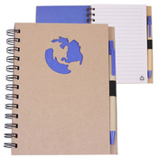 Globe Die Cut Spiral Notebook & Pen 5.875" X 7"