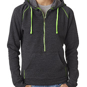 Ladies' Triblend Half-Zip Fleece Hood