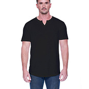 Men's 4.3 oz., CVC  Slit V-Neck T-Shirt