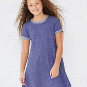 Harborside Mélange French Terry Girls' Twirl Dress