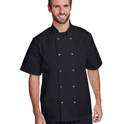 Unisex Studded Front Short-Sleeve Chef's Jacket