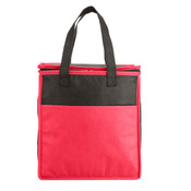 Two-Tone Flat Top Insulated Non-Woven Grocery Tote